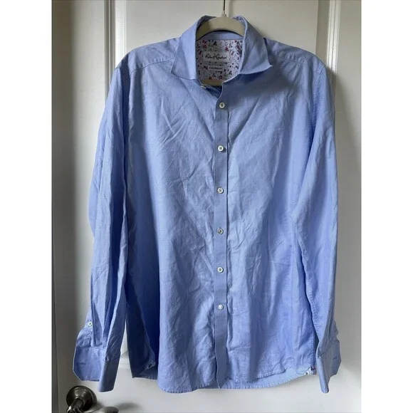 Robert Graham | Shirts | Robert Graham Dress Shirt Mens 641 Blue Houndstooth  Tailored Fit Designer | Poshmark